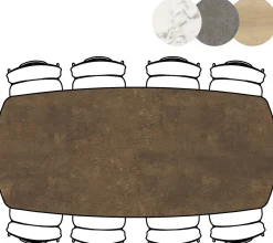 Masura ovale eettafel met zwarte metalen poot 240x110cm