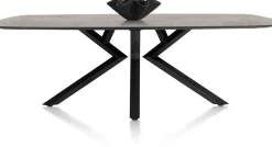 Masura ovale eettafel met zwarte metalen poot 240x110cm