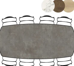 Masura ovale eettafel met zwarte metalen poot 240x110cm