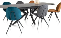 Masura ovale uitschuiftafel met metalen poot 180(+60)x110cm