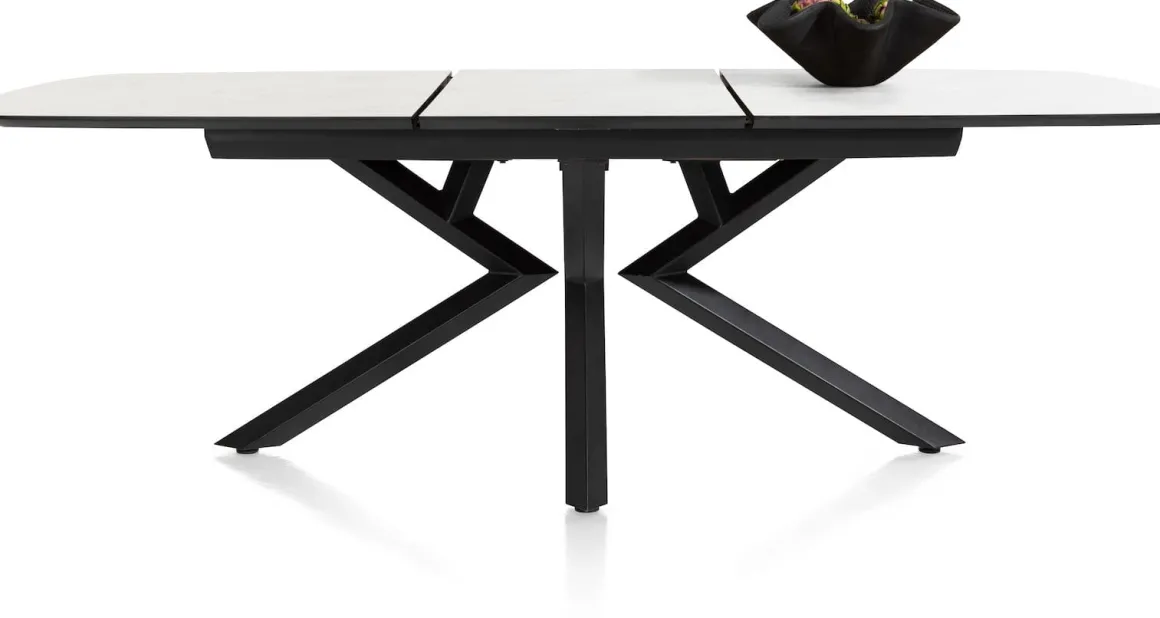 Masura ovale uitschuiftafel met metalen poot 180(+60)x110cm