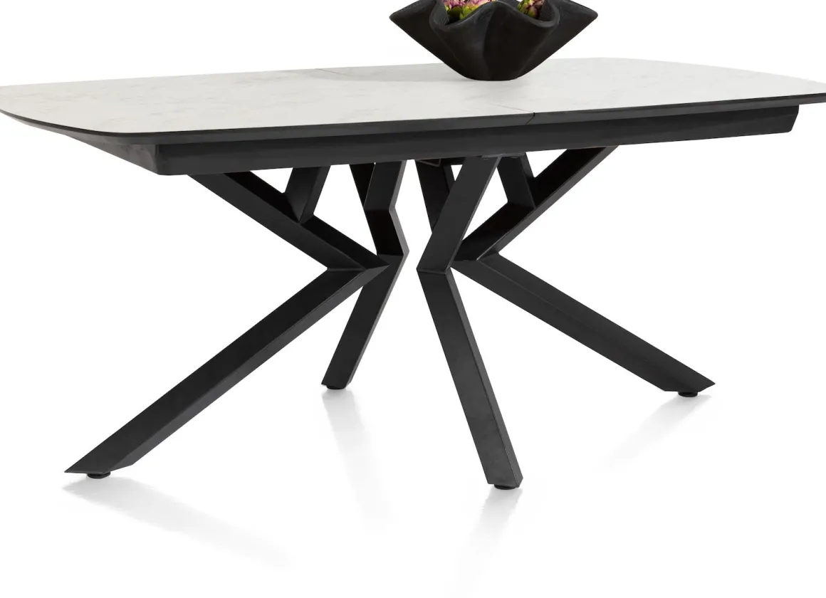 Masura ovale uitschuiftafel met metalen poot 180(+60)x110cm