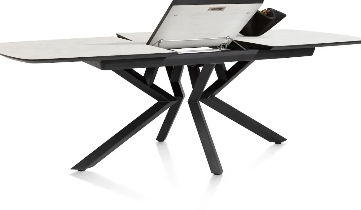 Masura ovale uitschuiftafel met metalen poot 180(+60)x110cm