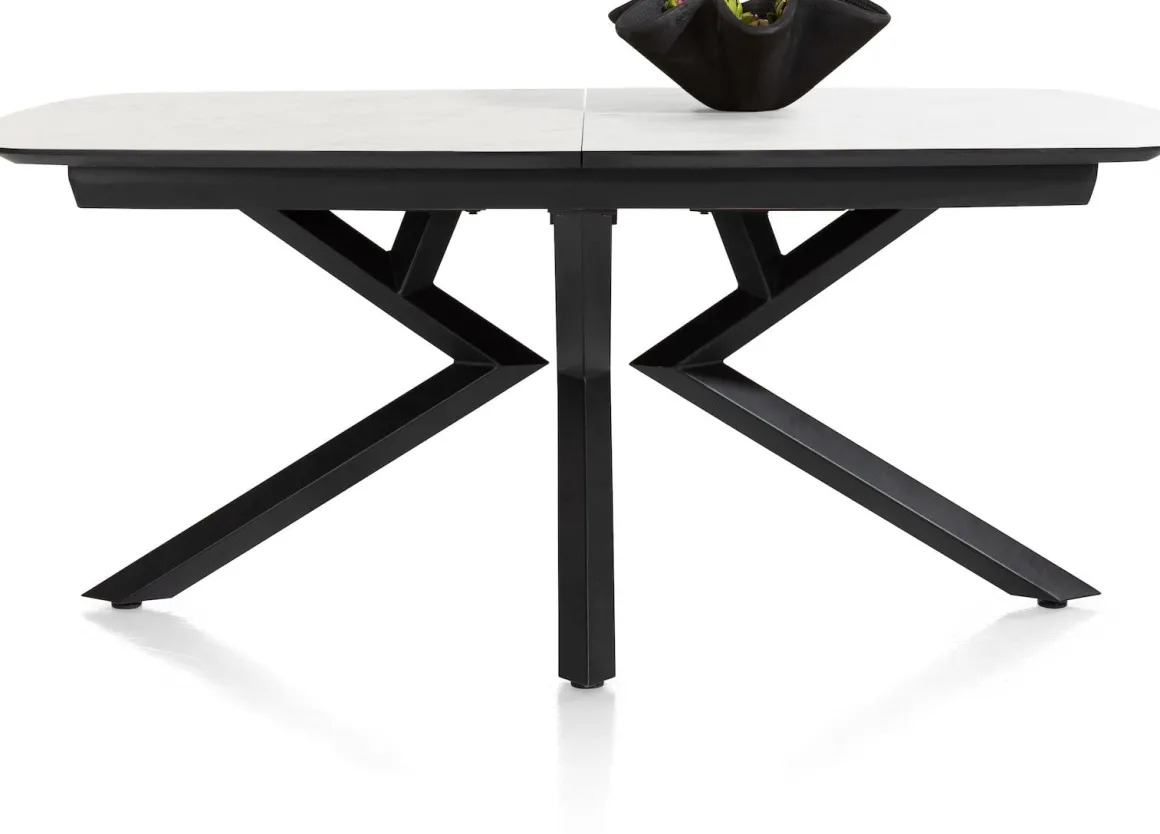 Masura ovale uitschuiftafel met metalen poot 180(+60)x110cm