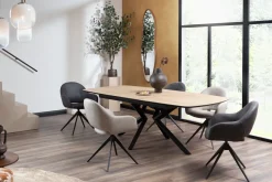 Masura ovale uitschuiftafel met metalen poot 180(+60)x110cm