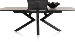 Masura ovale uitschuiftafel met metalen poot 180(+60)x110cm