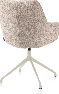 Mats, armstoel aluminium frame 4-poots - draaibaar creme - stof Luton - koper