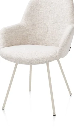 Mats, armstoel 4-poots - creme - stof Luton - Creme