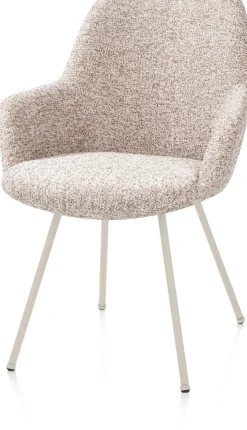 Mats, armstoel 4-poots - creme - stof Luton - koper