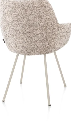 Mats, armstoel 4-poots - creme - stof Luton - koper