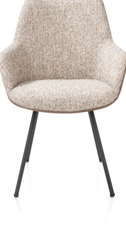 Mats, armstoel 4-poots - grafiet - combi Pala cognac + Luton koper