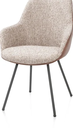 Mats, armstoel 4-poots - grafiet - combi Pala cognac + Luton koper