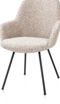 Mats, armstoel 4-poots - rough off black - stof Luton - koper