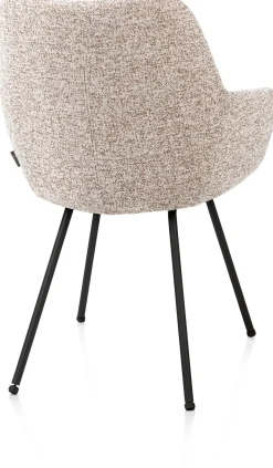 Mats, armstoel 4-poots - rough off black - stof Luton - koper