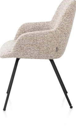 Mats, armstoel 4-poots - rough off black - stof Luton - koper