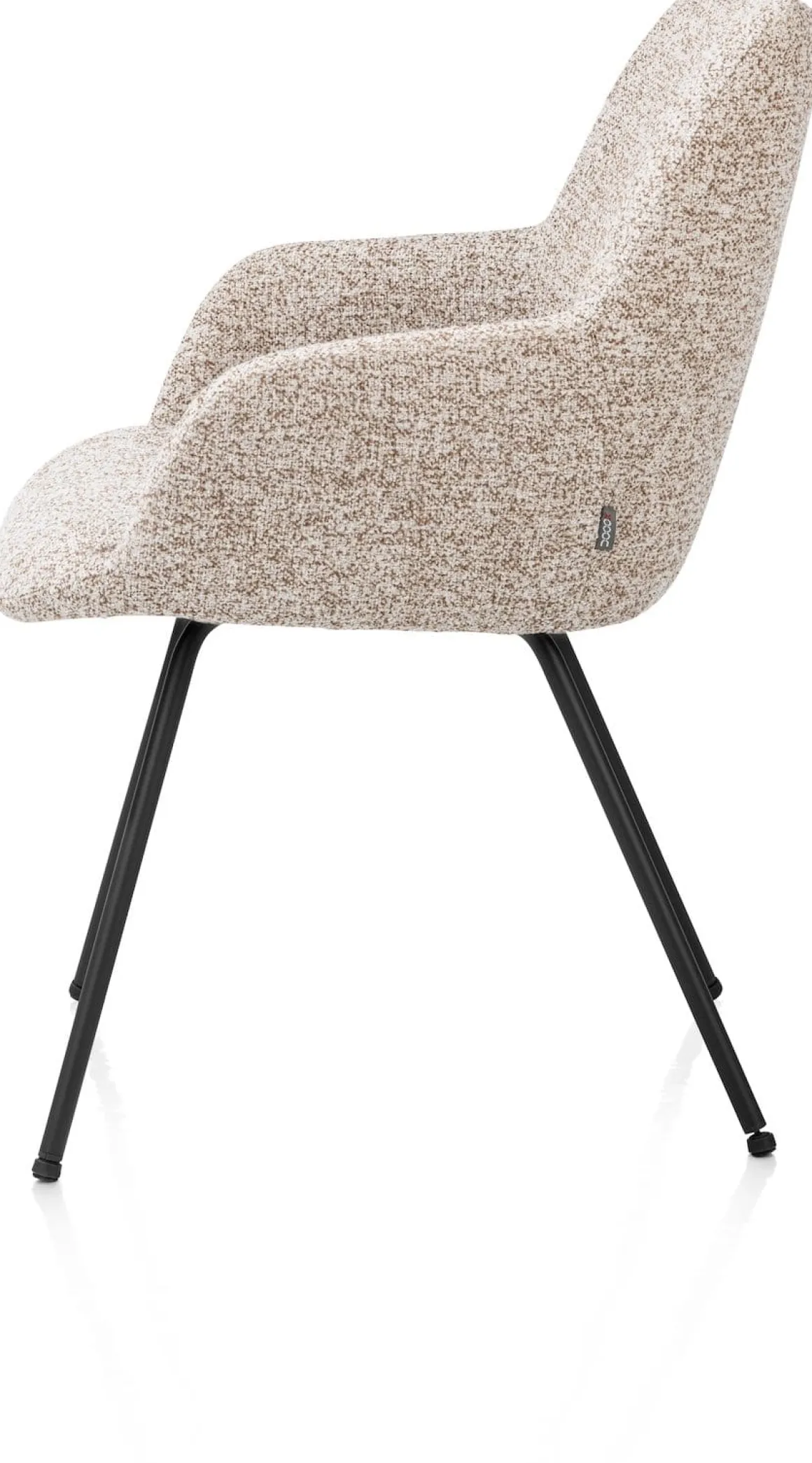 Mats, armstoel 4-poots - rough off black - stof Luton - koper