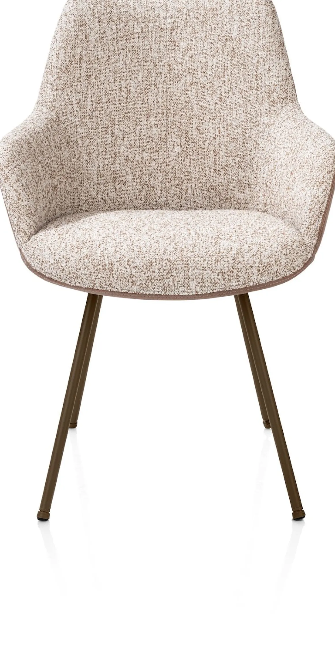 Mats, armstoel 4-poots - steelbrown - combi Pala cognac + Luton koper