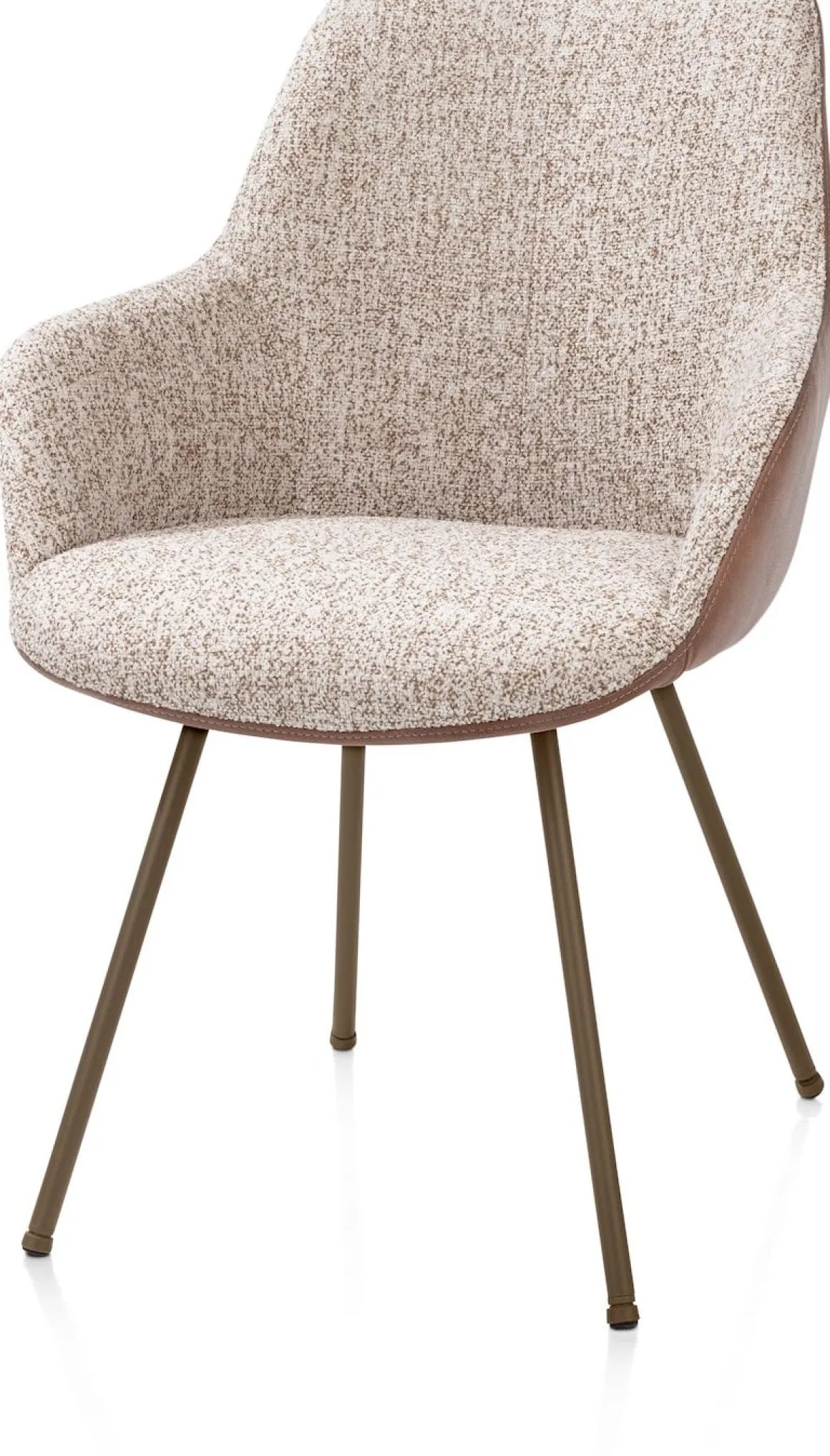 Mats, armstoel 4-poots - steelbrown - combi Pala cognac + Luton koper