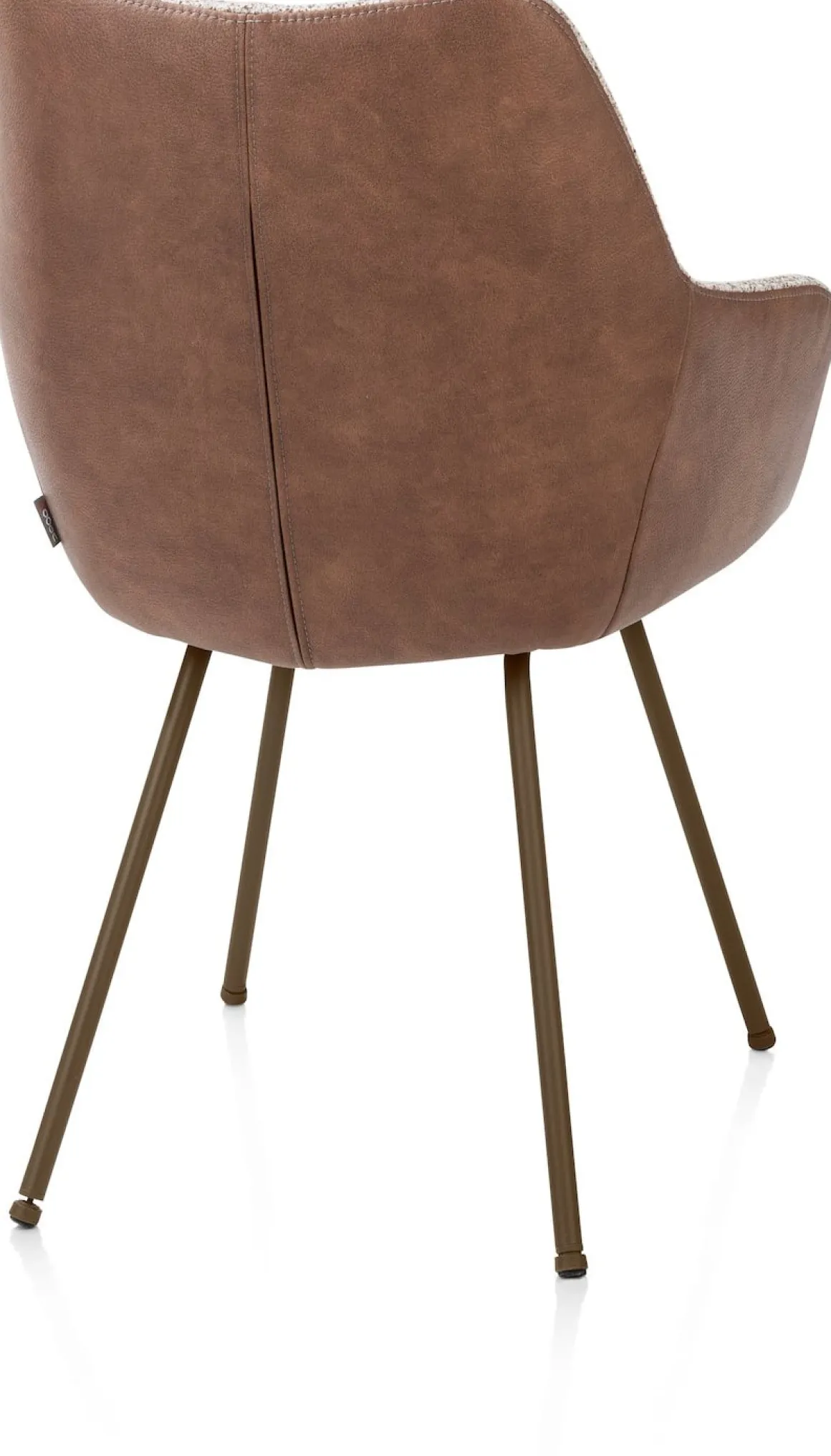 Mats, armstoel 4-poots - steelbrown - combi Pala cognac + Luton koper