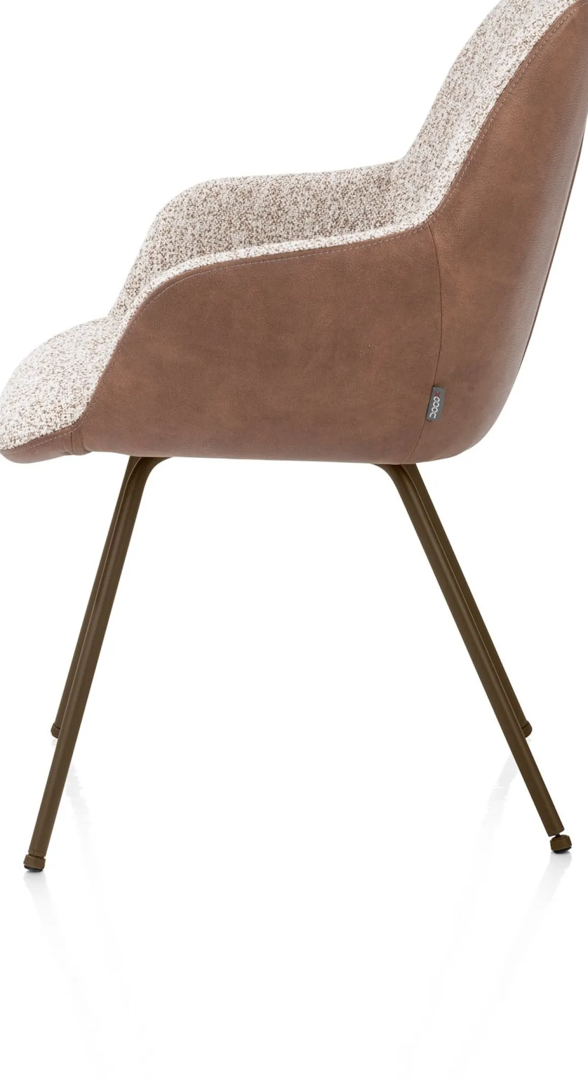 Mats, armstoel 4-poots - steelbrown - combi Pala cognac + Luton koper