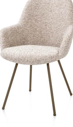 Mats, armstoel 4-poots - steelbrown - stof Luton - koper