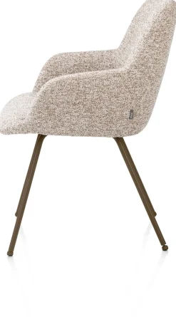 Mats, armstoel 4-poots - steelbrown - stof Luton - koper