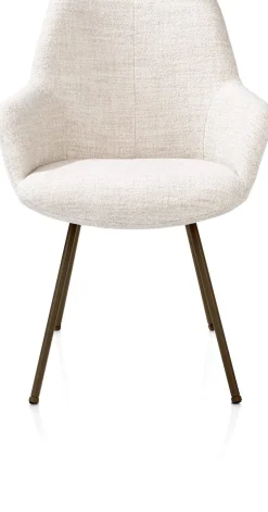 Mats, armstoel 4-poots - steelbrown - stof Luton - Creme