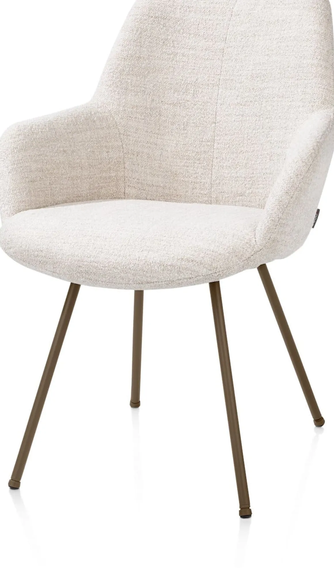 Mats, armstoel 4-poots - steelbrown - stof Luton - Creme