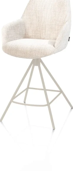 Mats, barstoel - metalen 4-pootjes - creme - Luton - Creme