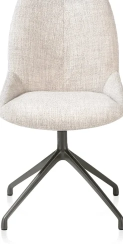 Mats, eetkamerstoel - draaibaar - grafiet - Luton - Creme