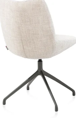 Mats, eetkamerstoel - draaibaar - grafiet - Luton - Creme