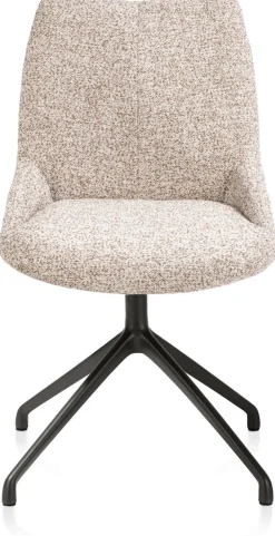 Mats, eetkamerstoel - draaibaar - rough off black - Luton - koper