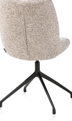 Mats, eetkamerstoel - draaibaar - rough off black - Luton - koper