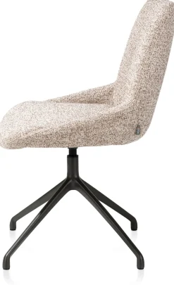 Mats, eetkamerstoel - draaibaar - rough off black - Luton - koper