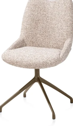Mats, eetkamerstoel - draaibaar - steelbrown - Luton - koper