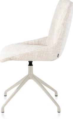 Mats, eetkamerstoel - draaibaar - creme - Luton - Creme
