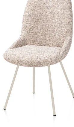 Mats, eetkamerstoel - 4-pootjes - creme - Luton - koper