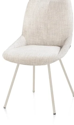 Mats, eetkamerstoel - 4-pootjes - creme - Luton - Creme