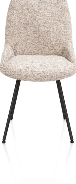 Mats, eetkamerstoel - 4-pootjes - rough off black - Luton - koper