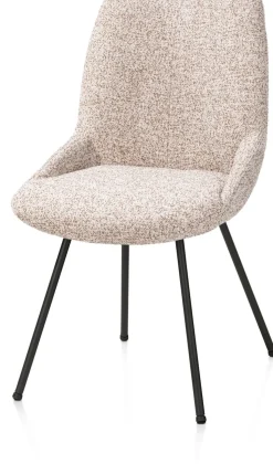 Mats, eetkamerstoel - 4-pootjes - rough off black - Luton - koper