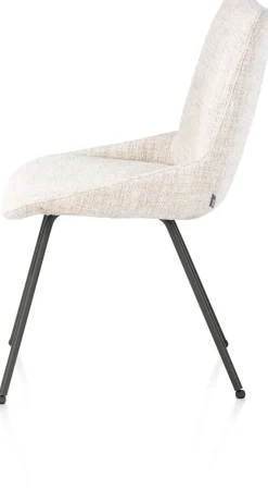 Mats, eetkamerstoel - 4-pootjes - grafiet - Luton - Creme