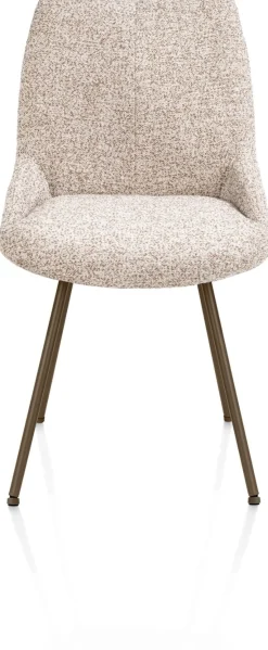 Mats, eetkamerstoel - 4-pootjes - steelbrown - Luton - koper