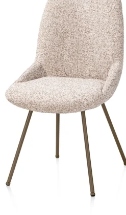 Mats, eetkamerstoel - 4-pootjes - steelbrown - Luton - koper