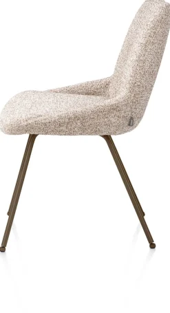 Mats, eetkamerstoel - 4-pootjes - steelbrown - Luton - koper