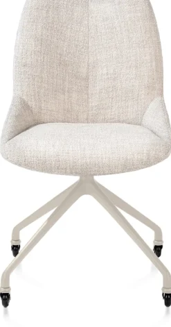Mats, eetkamerstoel - wielen - creme - Luton - Creme