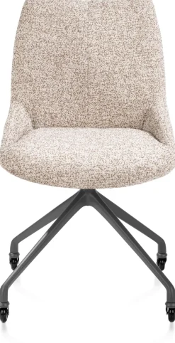 Mats, eetkamerstoel - wielen - grafiet - Luton - koper