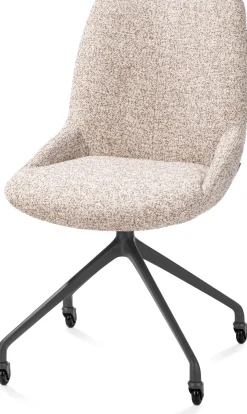 Mats, eetkamerstoel - wielen - grafiet - Luton - koper