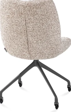 Mats, eetkamerstoel - wielen - grafiet - Luton - koper