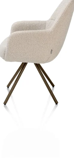 Mavis, armstoel met draaifunctie, incl. pocket, stof Cloudy, frame steel brown - beige