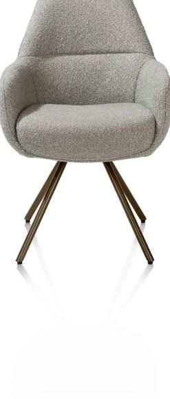 Mavis, armstoel met draaifunctie, incl. pocket, stof Cloudy, frame steel brown - Olijf